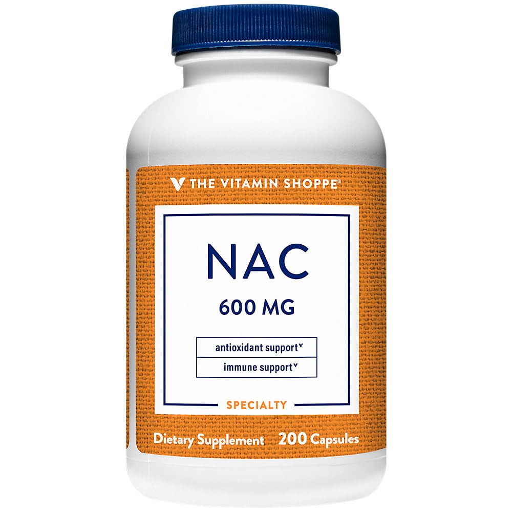 Vitaminska trgovina NAC N-acetil-L-Cysteine – spodbuja zdravje celic, podporo imunskemu in antioksidantu - 600 MG (200 kapsul)