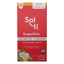 Organski elektroliti + Hydration Drink Mix, Superfood Hydration Sticks, SuperStix by Sol-ti, Non-GMO, Vegan, Jagodna limona, 14 Enostranski palice