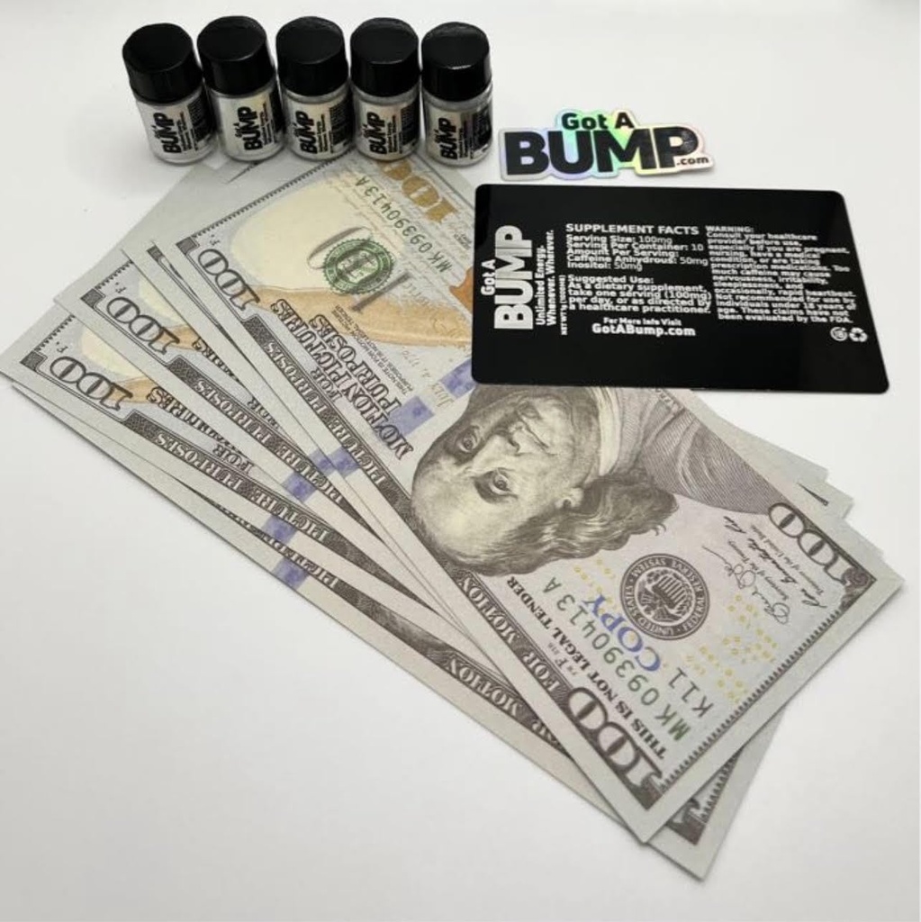 Imam BumpTM - 1g kontejner (500mg kofeina na vialo) (Starter Bundle)