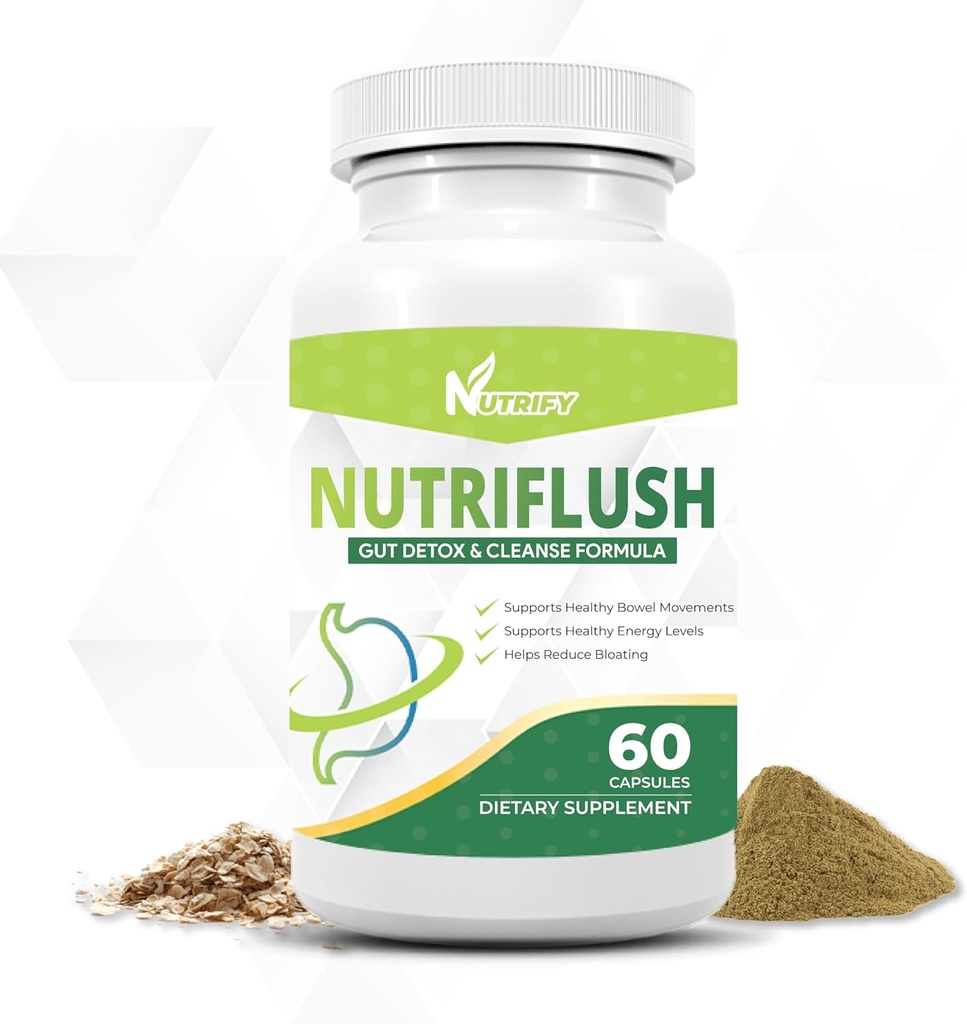 NutriFlush - Močna podpora kolonije & Gut Cleanse Formula, visoka absorpcija, GSO brez, Made in USA