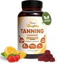Tanning Gummies, Daily Gummie z beta-karoten in vitamin C & Astaksantin, Natural Tanning dodatek, Vegan, Non-GMO - 180 Gummies – Pack po 3
