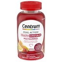 Centrum MultiGummies Multi+ Omega 3 Dual Action, Multivitamin za odrasle, Multivitamin/Multimineral/Omega 3 Dodatek, Jagoda/Lemon/Orange Flavors - 110 Count
