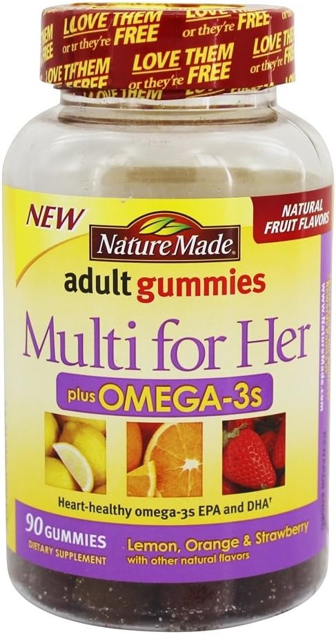 Narava narejena Multi za njeno Plus Omega-3 odrasle Gummies, 90 Count