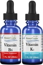 HoneyCombs Vitamin B6 & K1 Kapljice – tekoči piridoksin in vitamin K ekstrakti za Vegan, Podpira splošno zdravje, ne-GMO vitamin tekoči ekstrakt, 1 fl vsak