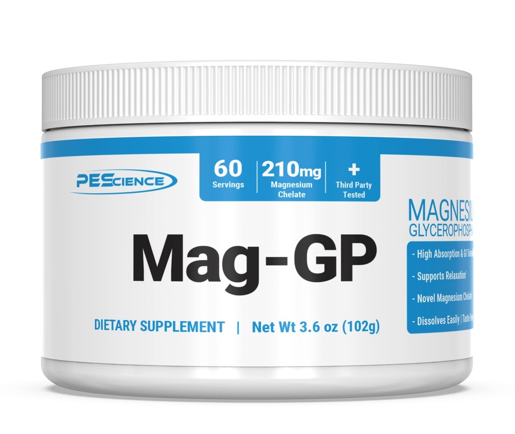 PEScience Mag-GP, Magnezij Glycerofosfat Chelate Powder, 60 Serving, Visoka absorpcija, Izboljšan spanec, Umirjanje, Stress Relief & Cramp Podpora za moške in ženske