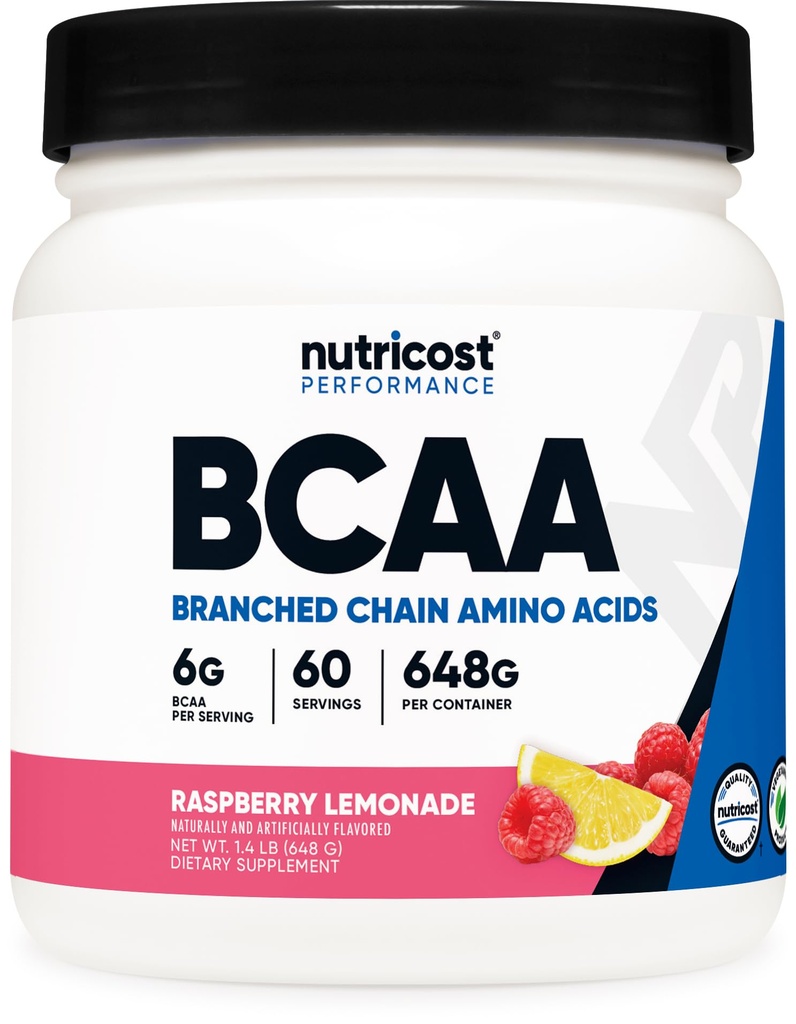 Nutricost BCAA prašek (Raspberry limonada, 60 servingov) - Optimalno razmerje 2:1:1