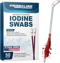 FrontLine Povidon Jodine Swabs, Antiseptični Swabsticks, Jodine Solution, čiščenje bombaž Swab, individualno zavitih medicinskih potrebščin, Rana nego, Prva pomoč, Rana čiščenje, Škatla 50