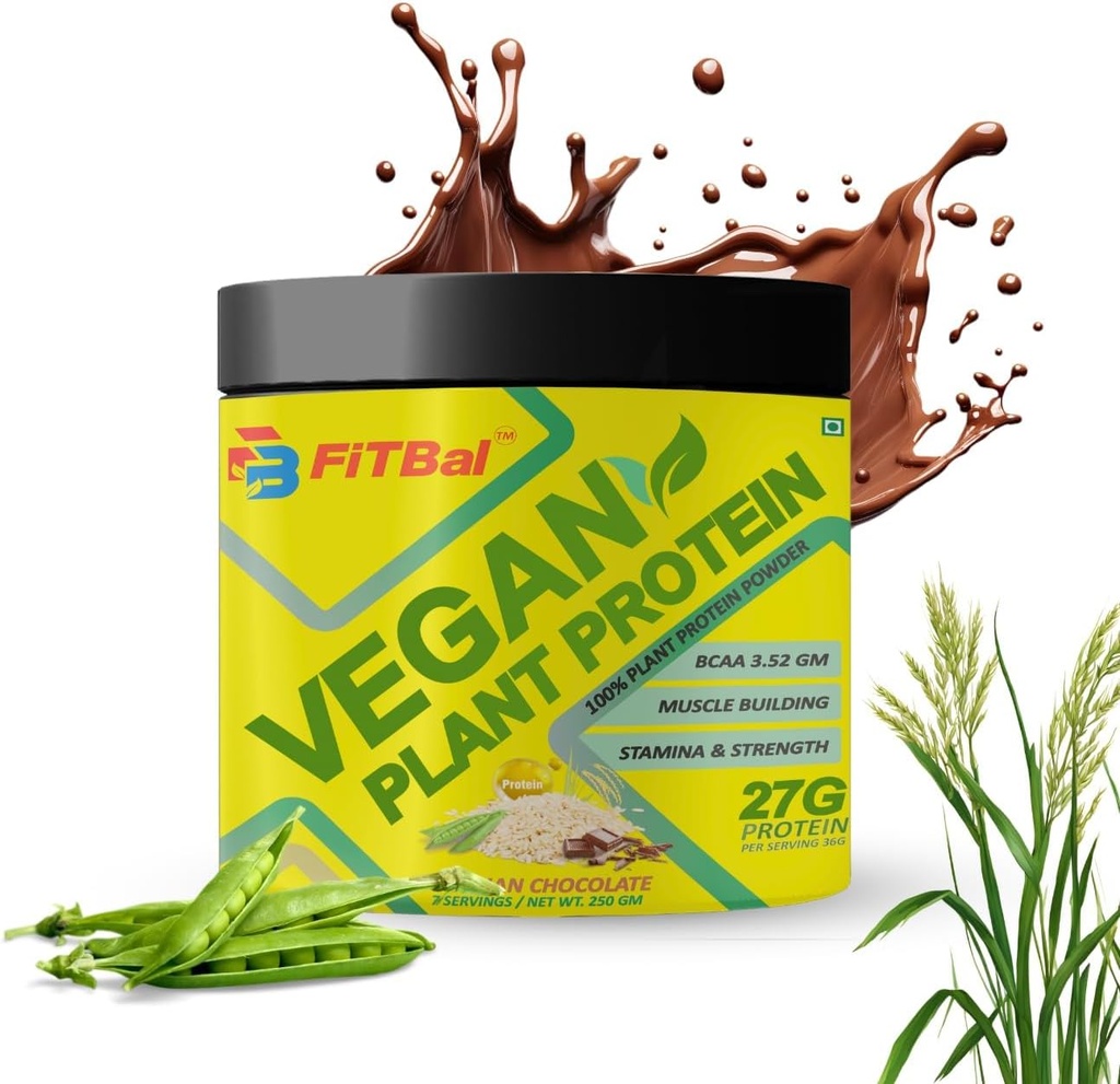 Veganski rastlinski proteini v prahu pea, rjavi riževi proteini 250 gram(7 strežnikov) Serviranje Količina-36 G 27 G Beljakovine na serviranje, glutamin -4.35gm BCAA-3.53GM