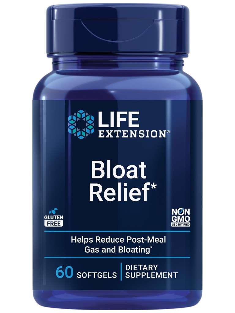 Life Extension Bloat Relief, Artichoke, Ginger, Fennel in Turmeric za digestivno zdravje, podpira napenjanje Relief in spodbuja prebavni Comfort, Gluten Free, Non-GMO, 60 mehkih