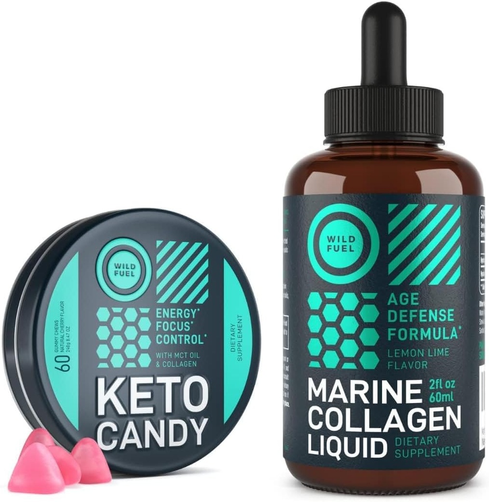 WILD FUEL Keto Candy in tekoče kolagen morske energije in Wellness paket