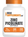 BulkSupplements.com Cinkov pikolinat Softgels - cink 11mg, za imuno podporo, Gluten Free - 1 Softgel na Serving, 240 Število (Pack od 1)
