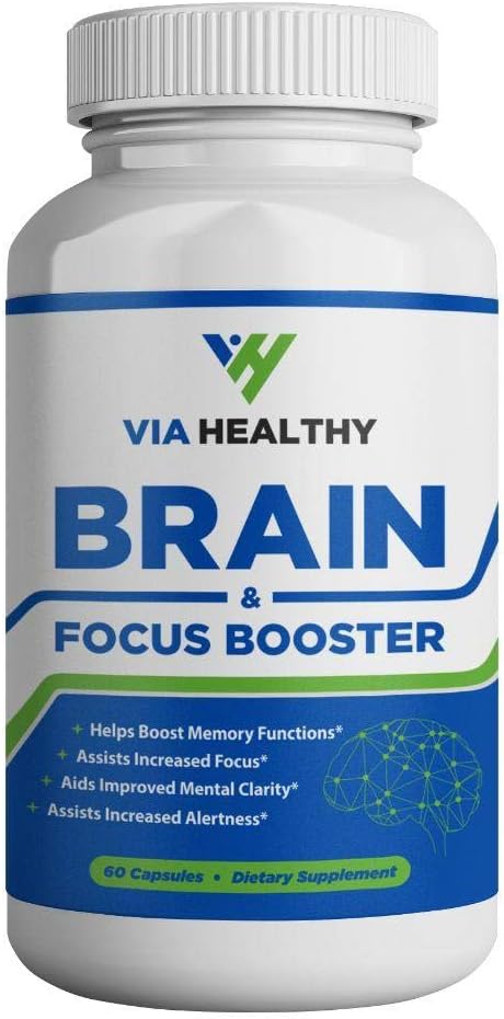 Brain & Focus Booster by Via Healthy - povečanje fokus, povečanje koncentracije, izboljšanje spomina in jasnosti, izboljšanje uma, ingver ekstrakt