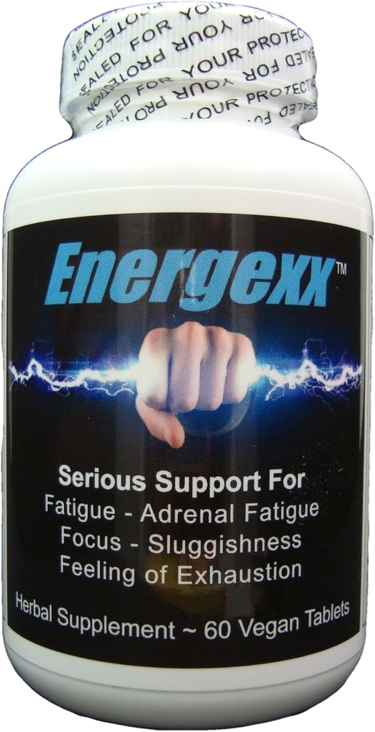 Energexx - Resna adrenalna podpora / Fatigue, Fokus, Slugishness, Energy Booster z Ginger, Ashwagandha in Rhodiola Rosea. za moške in ženske.