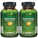 Irwin Naturals Brain Prebudite se - 60 Liquid Softgels, paket 2 - Izboljšana mentalna zmogljivost, Povečana osredotočenost, Jasnost in koncentracija - Nootropični Booster z L-Theanine, Bacopa, MCTs
