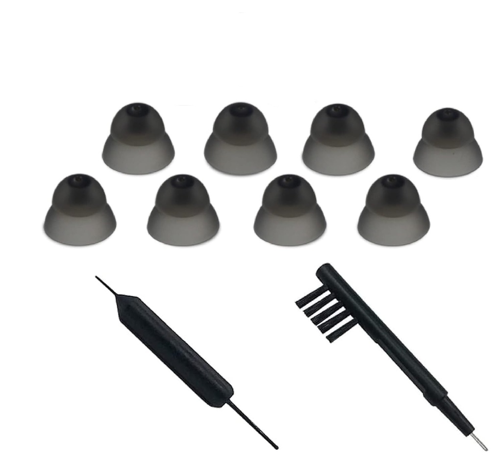 Uho Aid Uho Domes Čistilno orodje Slušni pripomoček Zapri Domes for Resound Sure Fit Style RIC in Open Fit BTE Slušni ojačevalec z Brush Čistilnik (S Velikost 8PCS)