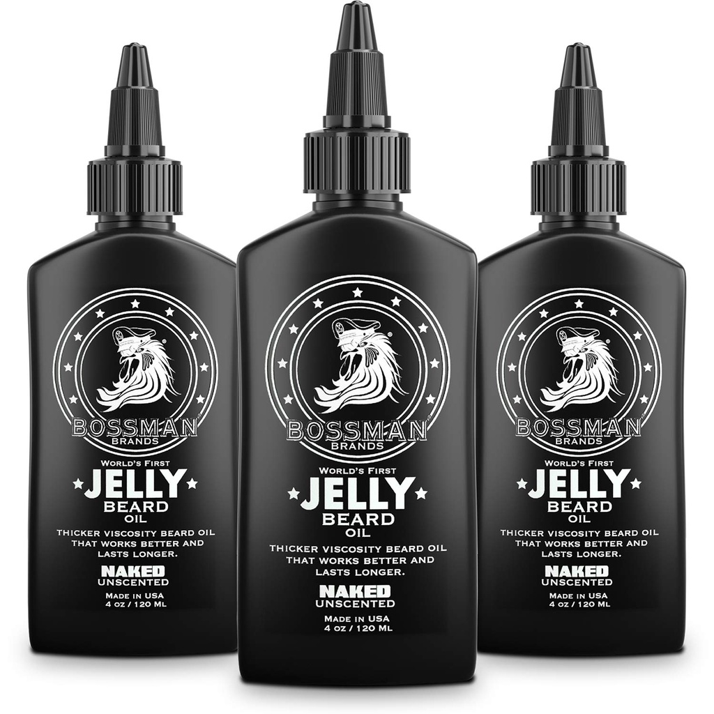 Bossman želeno olje za moške - 3 Pack (12 oz v skupaj, nage - neoporečni) – Mehkužci, Vlaži & pogoji z naravnimi sestavinami