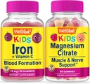 WellYeahe Iron + Vitamin C Otroci + Magnezijev citrat Otroci, Gummies Bundle - odličen okus, Vitamin dopolnilo, Gluten brezplačno, GSO brezplačno, Žvečljivi gumi
