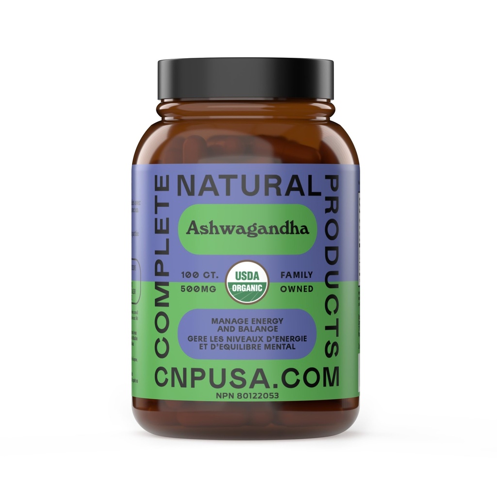 Organske kapsule Ashwagandha - 100 kapsul 500mg Pure Organic Ashwagandha dodatek za umirjanje podporo
