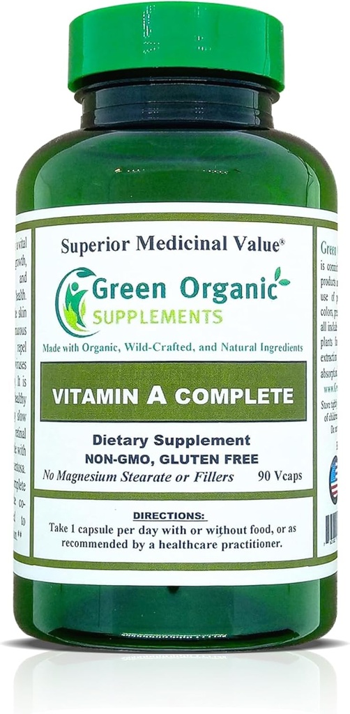 Zelena Ekološka dopolnila Vitamin A, Retinil Palmitate, 90 VCaps, 15000IU, ročno izdelan, ne-GMO, & Gluten brezplačno (Pack iz 1)