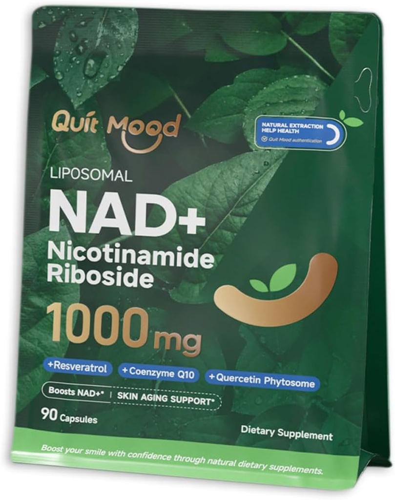 Nikotinamid Riboside Complex – celična energija in zdravo staranje podpora z Resveratrol, Quercetin Phytosome & CoQ10 -NMN dodatek za podporo za staranje kože - 90 kapsul