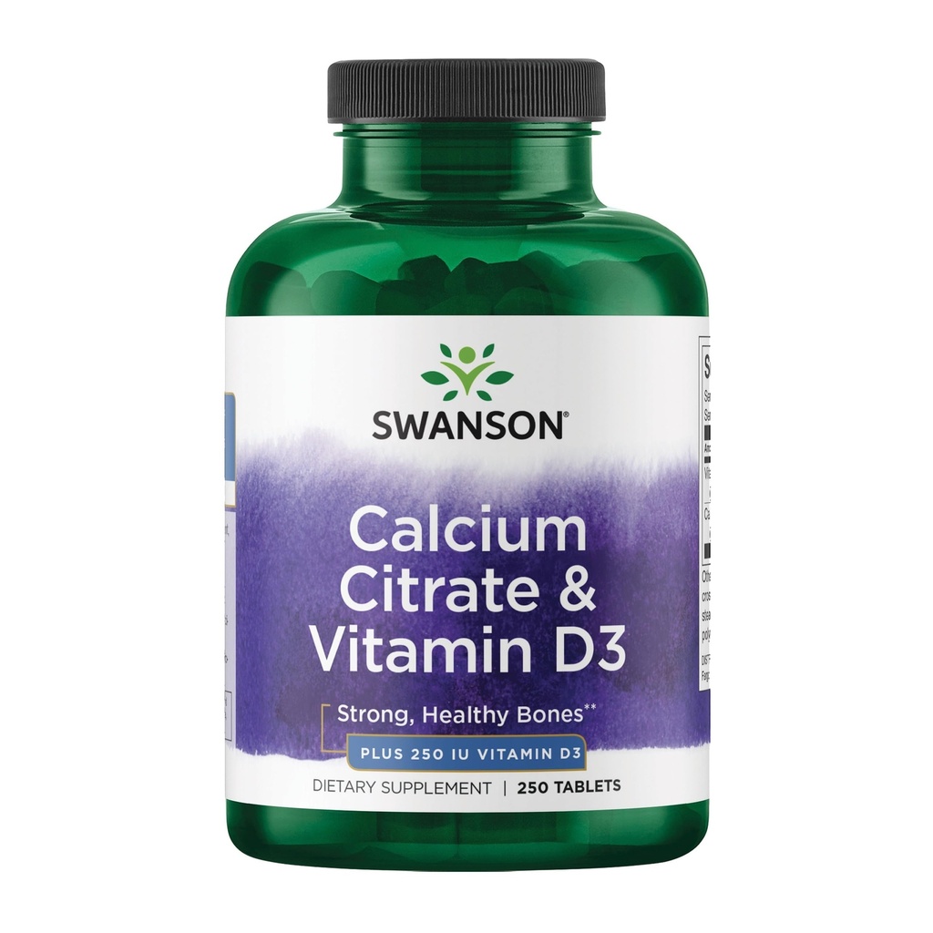 Swanson kalcijev citrat in vitamin D 250 zavihkov