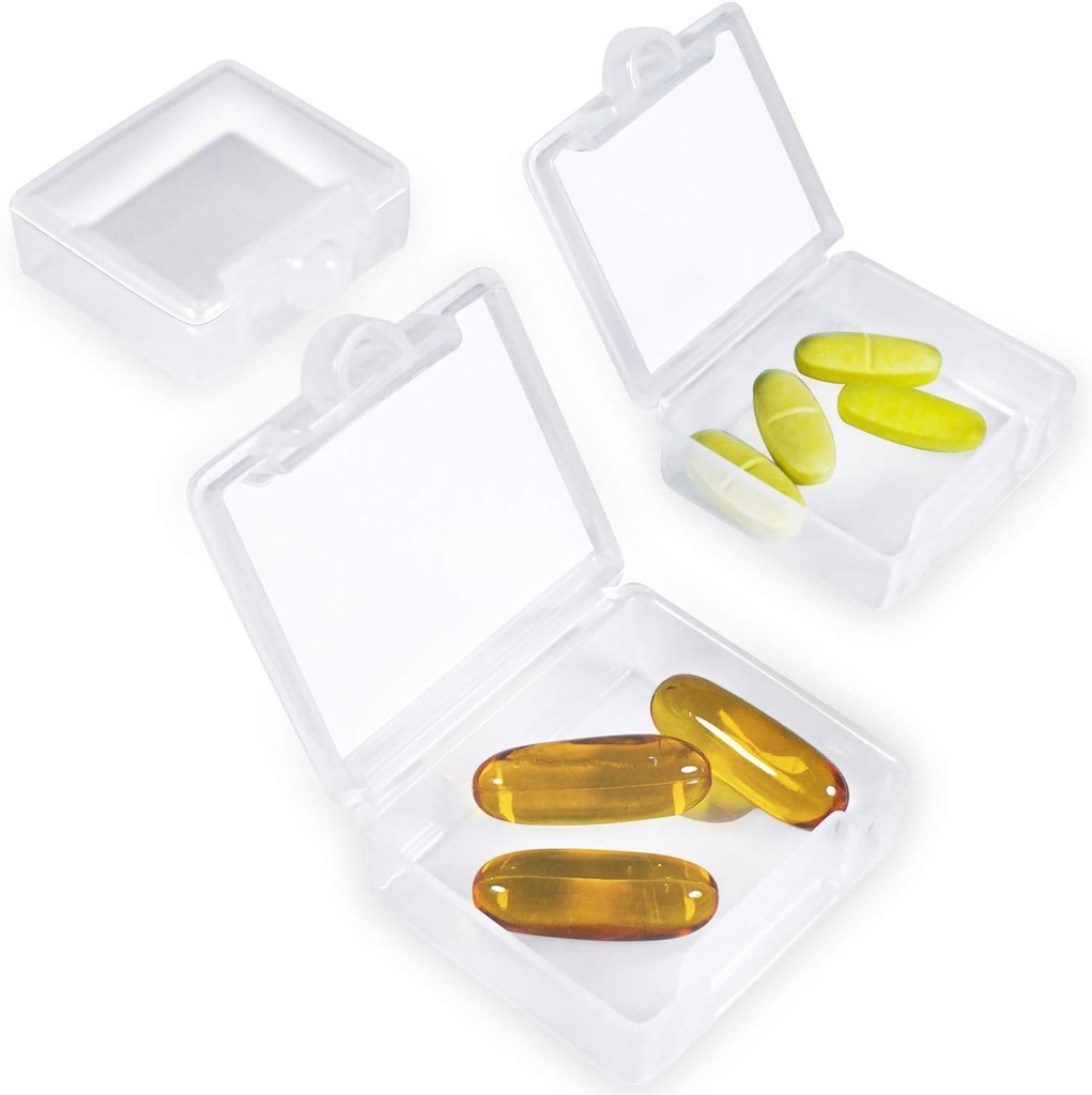 Majhne tablete primeri Organizatorji 3 Pack, Dnevne tablete Primer En dan Mini tablete Škatla zabojnik Prenosljiv za Purse Pocket Majhne tablete Primer (bela)