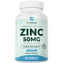 PurePremium Natural Cink 50mg Dodatki za moške/ženske - GMP-Certified visoke jakosti Vitamin cink Citrat/Oksid za odrasle, Imunski antioksidant, energijska podpora - 100 tablet