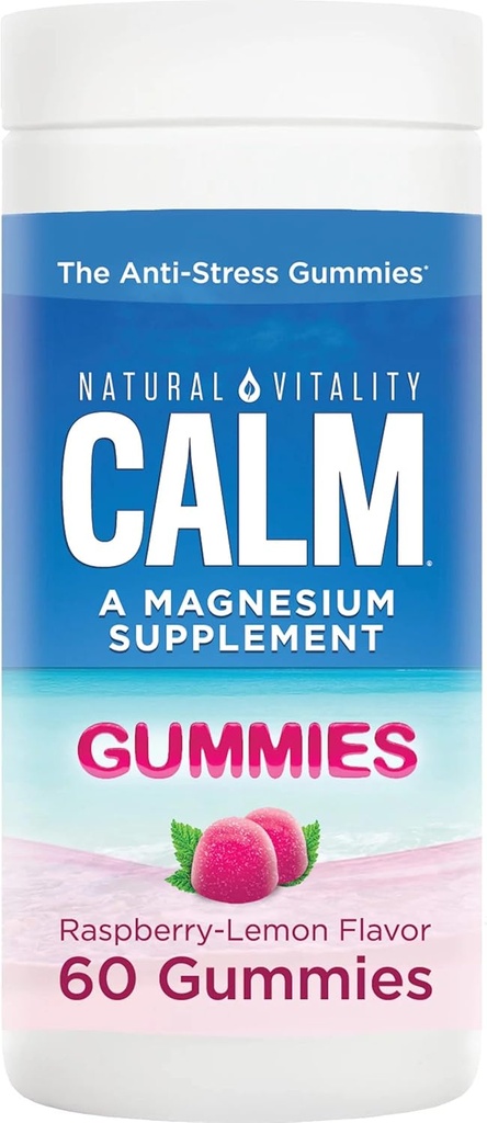 jogi Calm Gumies, Magnezij dopolnilo, Raspberry-Lemon aromo, Convenient, Okusni Gumies: Natural Vitality Calm Gumies za odrasle imajo odlične okus Malina-Lemon Flavor 60 Gumies
