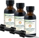 Raztopina dr. Clarka Lugola 2% joda - vodna in 2% Granularni jod - Naravna bolečina Relief in zdravstveno varstvo - 1 fl. Oz z dropper 3Pack