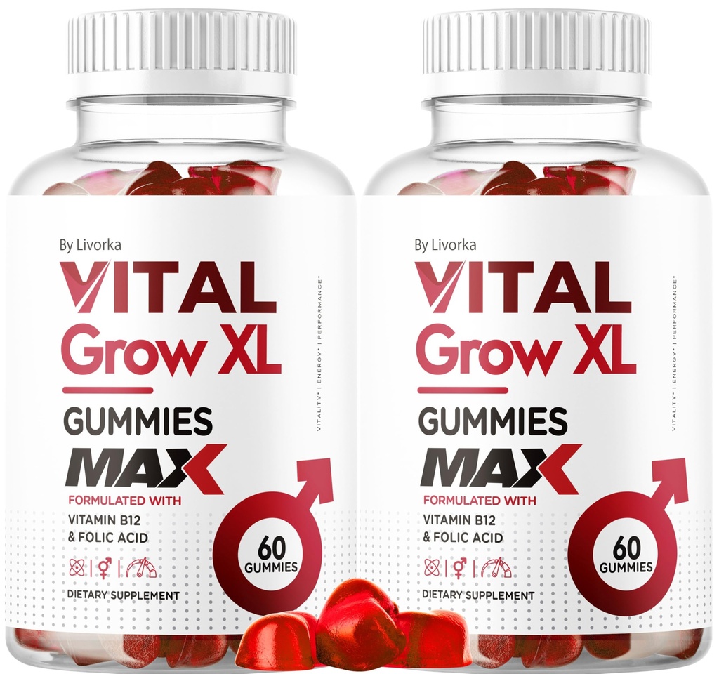 (2 paket) Vital Grow XL moški Gumies - moški uspešnosti Gumies 1050MG Vital GrowXL mešanica, Vital rast Gummy Napredno Gomitas Formula, 120 Gumies za 2 meseca