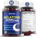 Melatonin 20mg Gumiji za odrasle - brez sladkorja Melatonin Gumies Dodatna moč z L-teanin, magnezij, Ashwagandha, Kurkurji, D3 & cink - ne-habitno oblikovanje