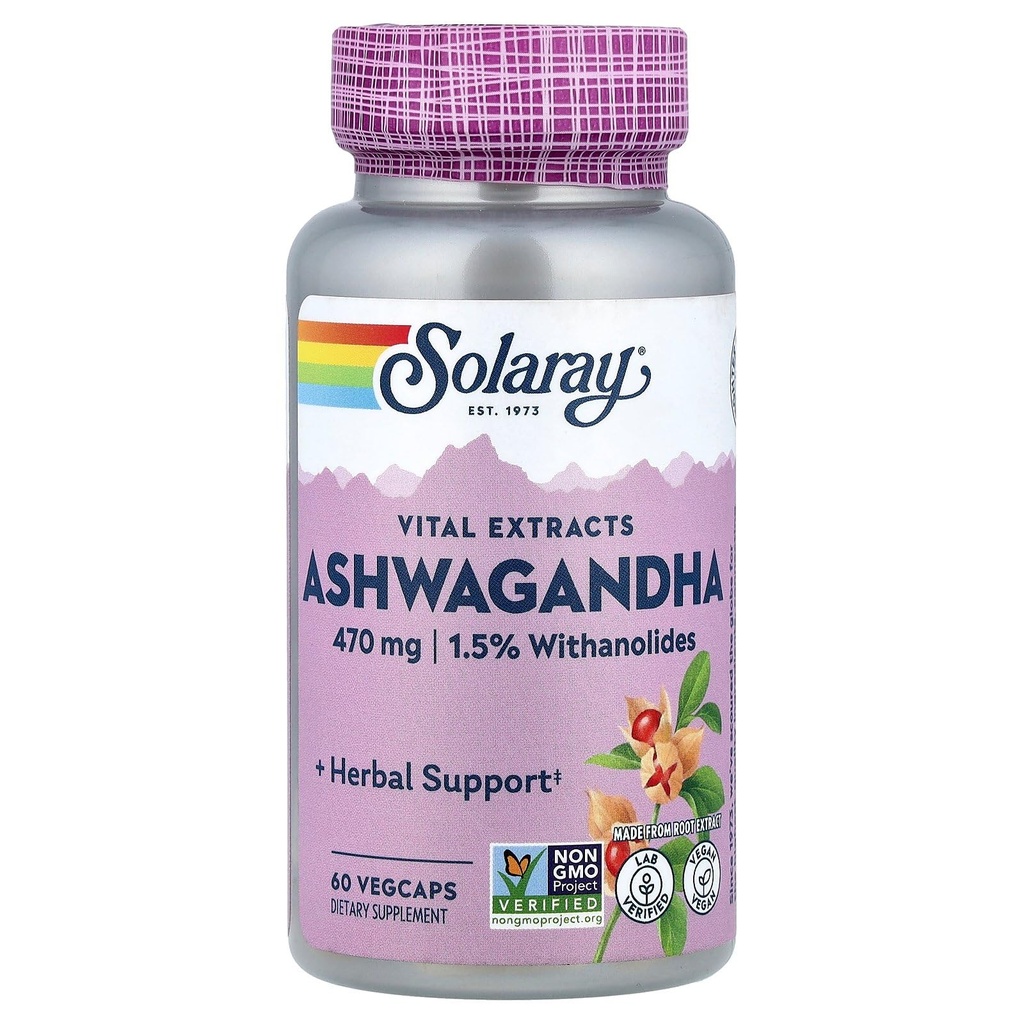 SOLARAY Ashwagandha, 470 mg, 60