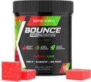 Bounce Pro Creatine Monohidrat Gumije za moške in ženske, Nizka kalorija, 6G kreatin na serviranje, Vegan, Anti-Melting, Gluten-free, Ne-GMO, 2g kreatin na Gummy (30ct, Cherry Lime)