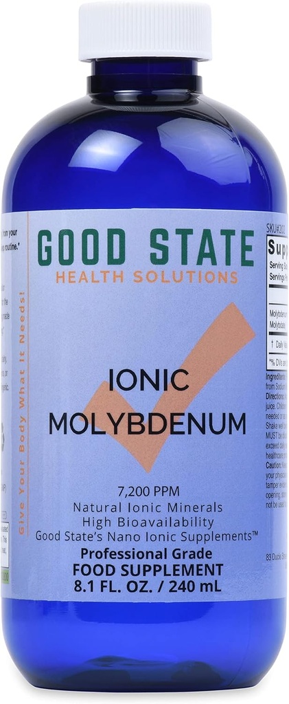 Tekoči molibden v dobrem stanju (96 odmerkov po 2 mg elementarne in 2 mg fulvične kisline – 8 fl oz)
