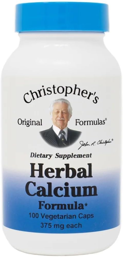 Christopher's Original Formulas Zeliščni kalcij, naravna podpora kosti, 100 Caps, pakiranje po 1