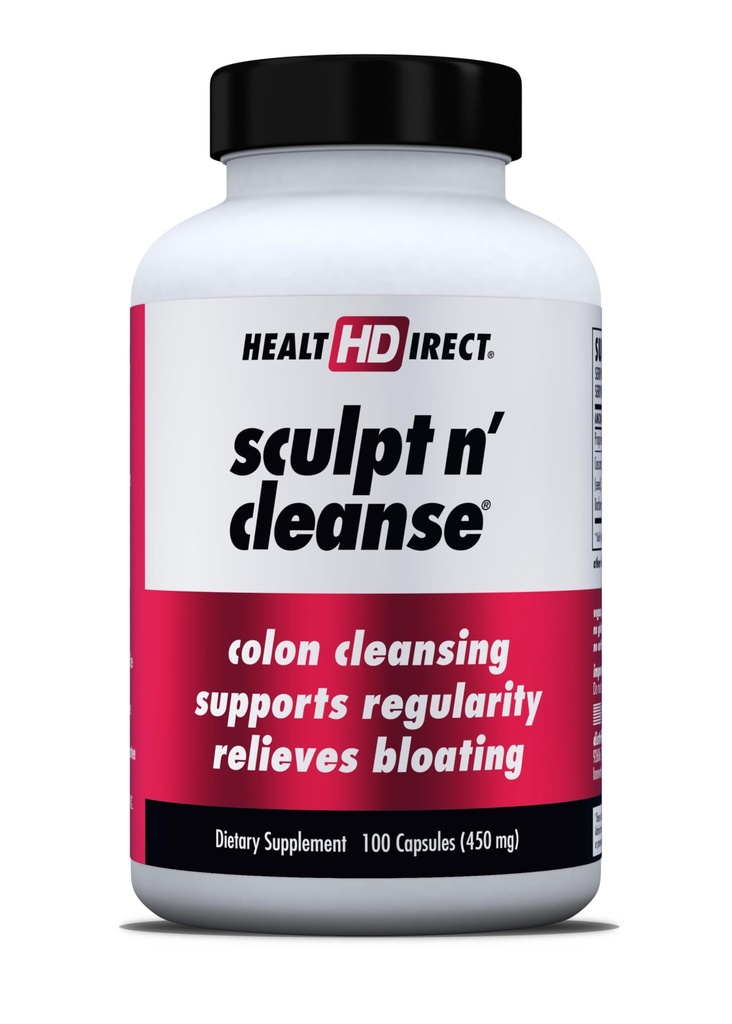 ZDRAVSTVENI NEPOSREDNI Sculpt n' Cleanse - Zeliščni Colon čiščenje za prebavno zdravje in rednost - Naravni Detox & Gut Flush dodatek - 100 Veggie kapsule
