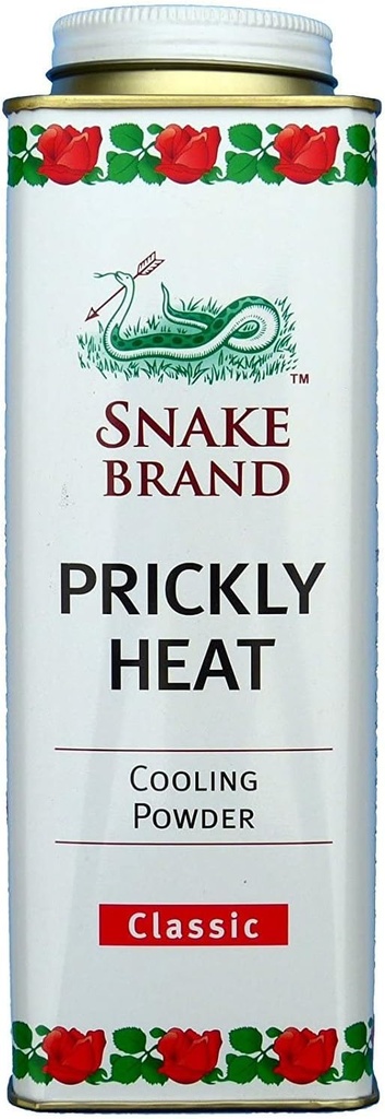 Snake Brand Prickly toplotno hlajenje prašek za vsakodnevno uporabo - Anti-Chafing, Toplotni izpuščaj Relief, Classic Original Scent (9.9 Oz / 280g)