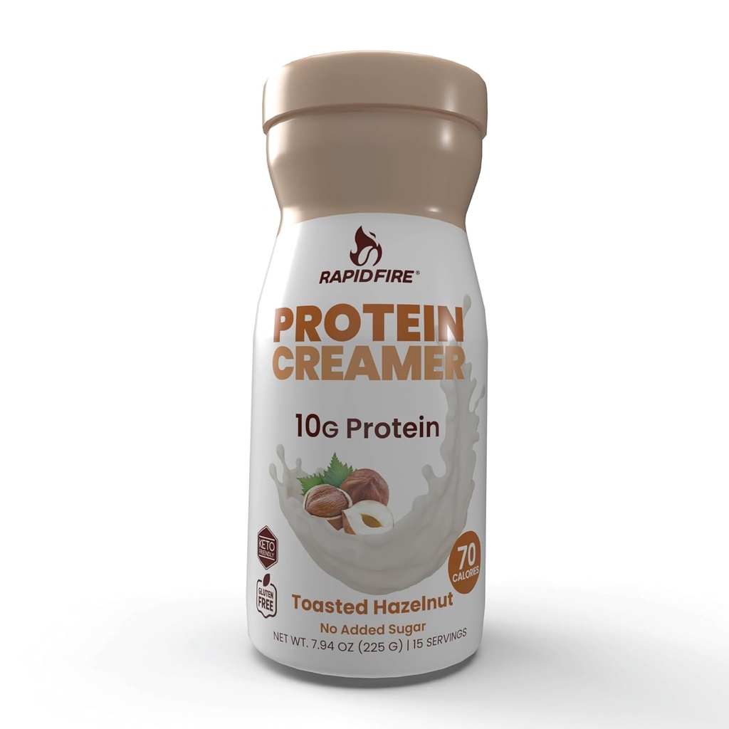 Beljakovine Creamer, Hazelnut Flavor, Keto prijazno, 10g beljakovin z vitamini in minerali, 15 Serving, Lahko poveča presnovo in povečanje energije, Multi, 7,94 Ounce