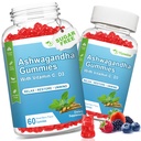 2 Pack Ashwagandha Gummies z vitaminom D za ženske in moške, sladkor brez Vegan 1000MG Ashwagandha dodatek Gummy & vitamin C, 120 Count