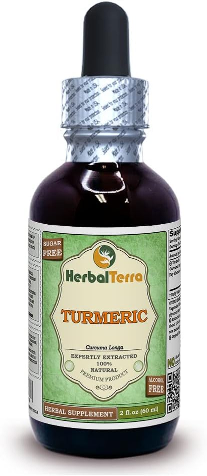 Turmeric (Curcuma Longa) Glycerite, Organic Dried Rhizome Alcohol-Free Liquid Extract 2 oz