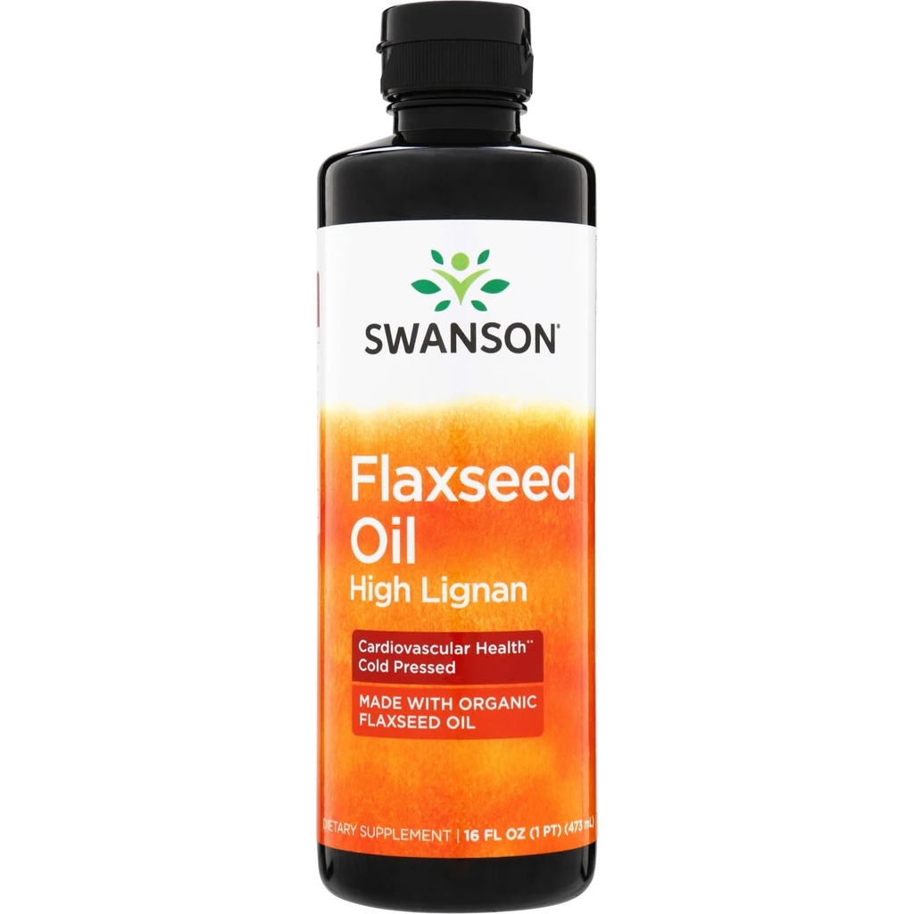 Laneno olje Swanson High Lignan (Omegatru) 16 fl Ounce (473 ml) Tekoča