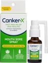 Canker-X Razpršilo za usta, Oral Pain Relief od Canker Sores, Burns & More, No Burning & Numbing, Benzocain-free & Alkohol-free Mouth Ulcer zdravljenje, ciljno Spray Nozzle, 0.51 Fl. Oz.