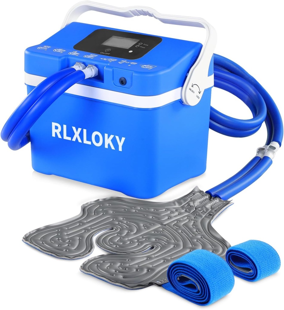 Enota za hladno terapijo za lajšanje bolečin,Hladni terapevtski sistem z univerzalnim ledom za koleno, koleno, ramena, hrbet, Ice Therapy Machine z digitalnim časomerjem in prilagodljivo hitrostjo pretoka