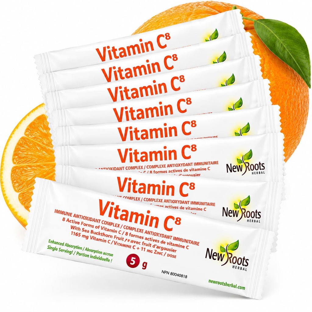 Vitamin C8 v prahu Imunska podpora (30 vrečk) Okusna pijača z 8 različnimi oblikami vitamina C, elektroliti, bioflavonoidi in zeleni čaj za maksimalno absorpcijo in antioksidant obrambo