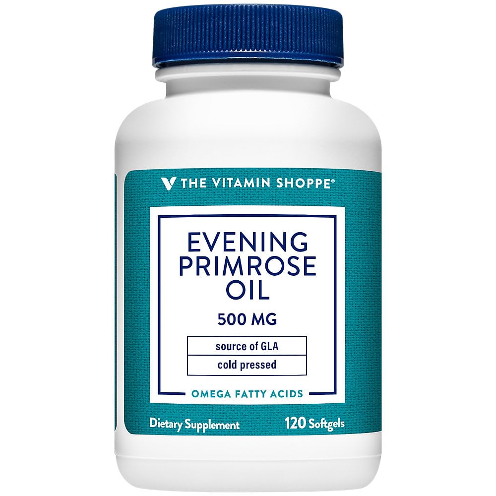 Vitaminska trgovina Primrose Oil 500MG, naravni vir GLA (Gammia linolenska kislina), dodatek za zdravje žensk in hormonsko ravnovesje (120 Softgels)
