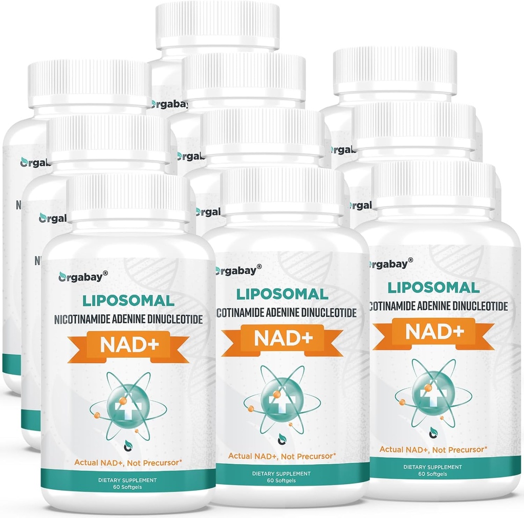 Orgabay Liposomal NAD+ Dodatek 500 mg, visoka absorpcija, povečanje NAD+ s TMG 250 mg, dejanska NAD Plus bolj učinkovito kot nikotinamid ribozid, podpora celična energija, zdravo staranje 