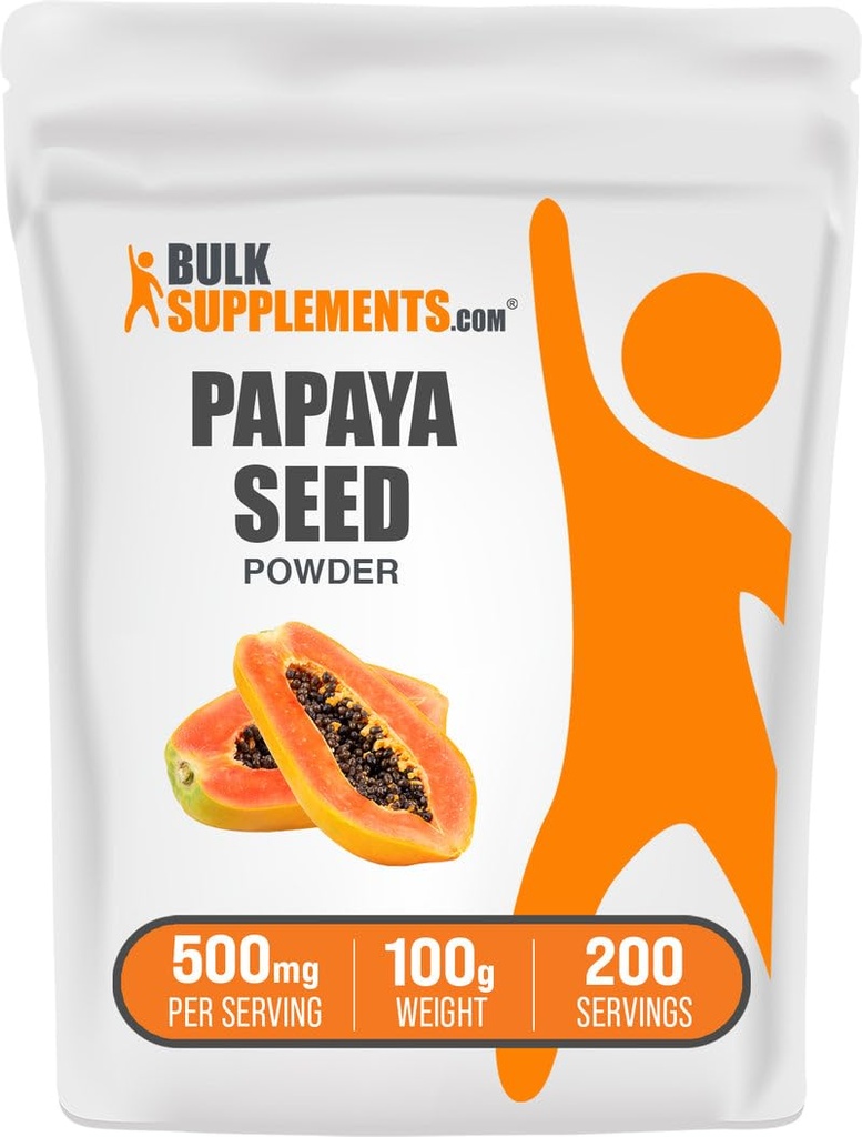 BulkSupplements.com Papaya Seed Powder - Carica Papaya Seme, prehranska dopolnila, za Digestive & Gut Podpora - Gluten Free, 500mg na Serving, 100g (3.5 oz) (Pack of 1)
