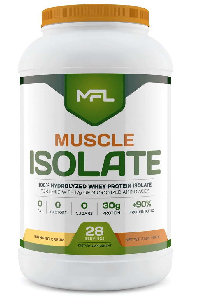 MFL 100% izolat Protein l 30g Protein l 12g Aminokisline l Keto Prijazno l Nizke ogljikove hidrate l 2 lbs. (Bananska krema)