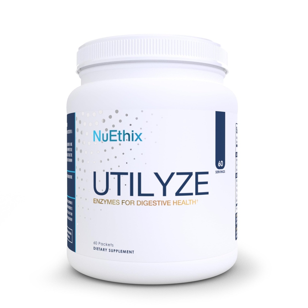 NuEthix Formulacije Utilyze Enzymes za prebavne Wellness, prehranska dopolnila za absorpcijo hranil, 60 potovalnih paketov
